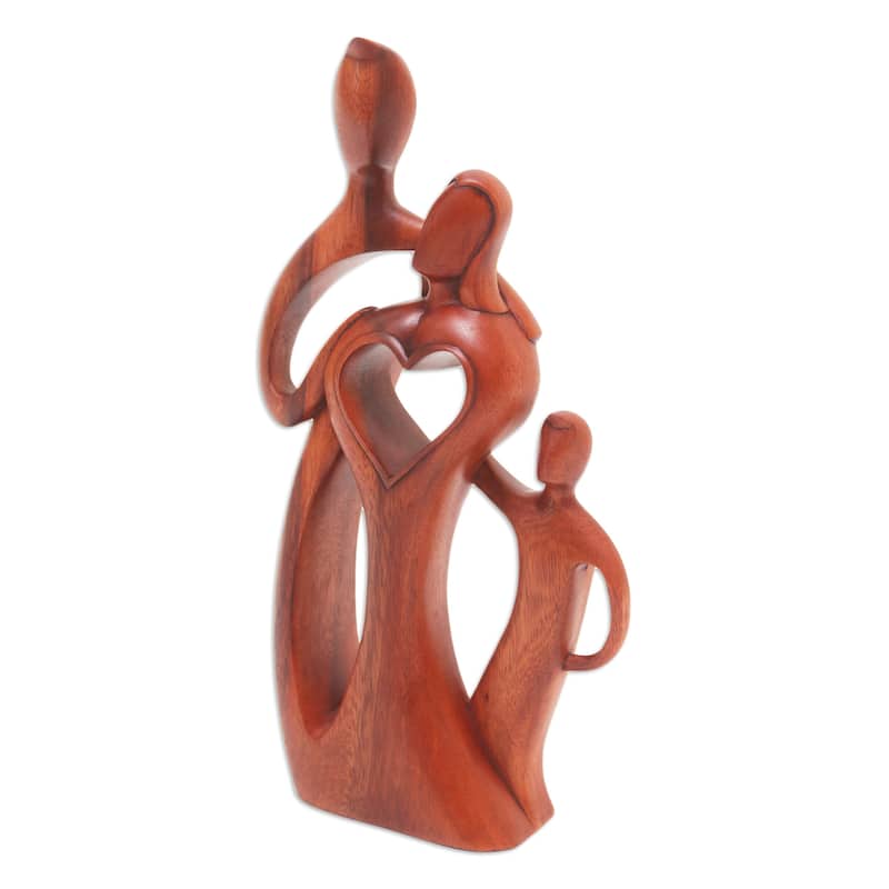 Novica Handmade Beloved Family Wood Sculpture