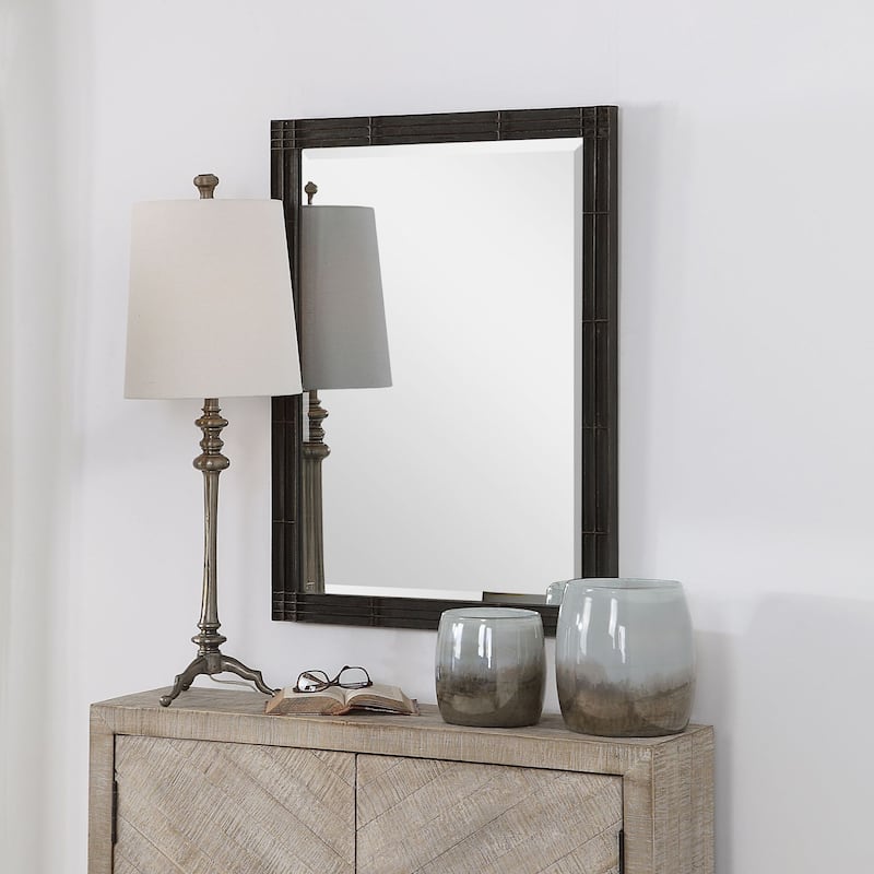 Uttermost Gower 35" X 25" Rustic Industrial Iron Framed Vanity Bath