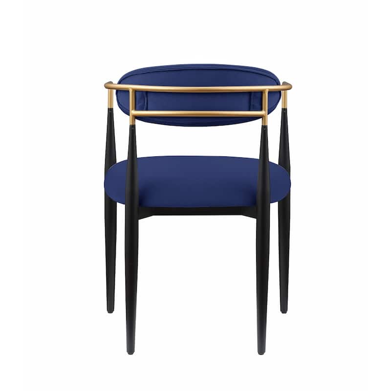 Black and Gold/Blue Fabric Upholstered Metal Frame Dining Chair, Set of 2, Sturdy Dining Chair for Dining Rooms - 22.75