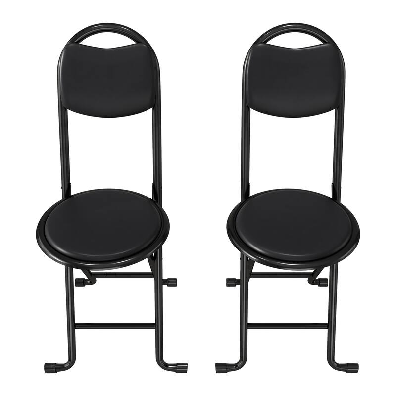 2Pcs/4Pcs Cushioned Padded Folding Stool with Back for Kitchen
