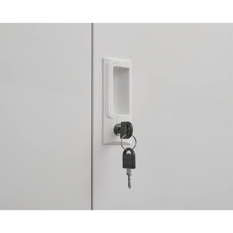 Gray Metal Large-Capacity Wardrobe with Hanging Rod and Locks for Bedroom and Living Room