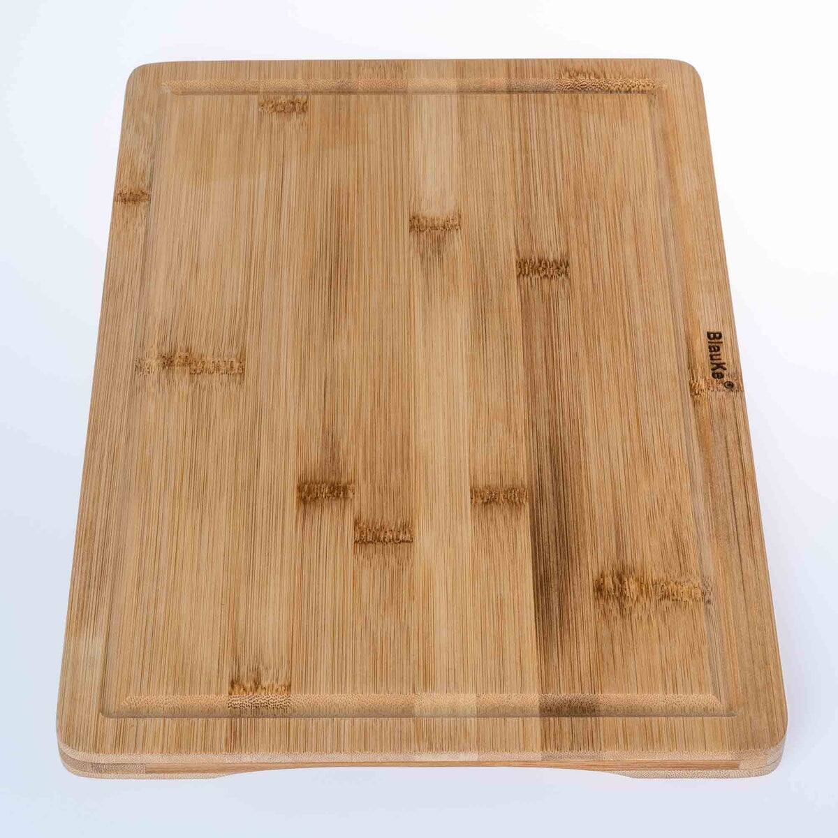 BlauKe® Wood Cutting Board for Kitchen Wooden Serving Tray Bamboo Chopping Board with Juice