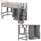 preview thumbnail 7 of 25, Twin Loft Bed with Bookshelf, Drawers, Desk, Wardrobe & Storage Steps