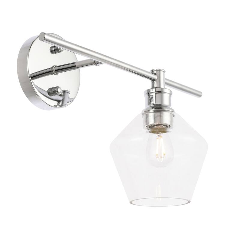 Gerald 1-Light Glass Right Wall sconce - 14.7/10.2 - 14.7/10.2