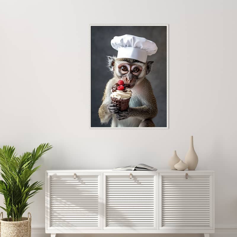 The Vervet Pastry Chef by Mowzu Framed Canvas Wall Art