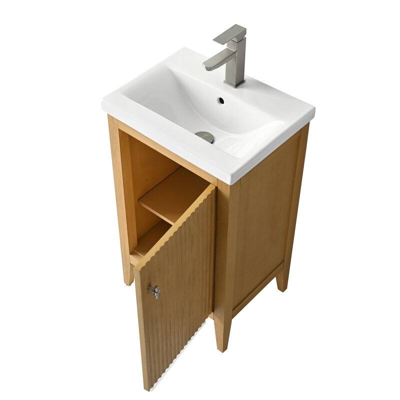 Vanity Art 20" Single Sink Bathroom Vanity Cabinet with Ceramic Top