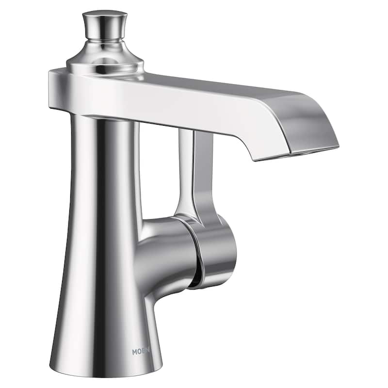 Moen Flara 1.2 GPM Single Hole Bathroom Faucet with Pop-Up Drain - Chrome