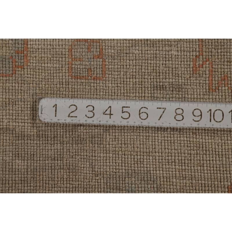 Hand Knotted Oriental 100% Wool Carpet Transitional All-Over Greys & Charcoal Oushak Area Rug - 11' 7'' X 8' 11''
