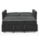 preview thumbnail 8 of 7, Modern Chenille Padded Loveseats Sofa Bed with Pull-out Bed with 3 Positions Adjsutable Back and Two Arm Pocket, Plastic Leg