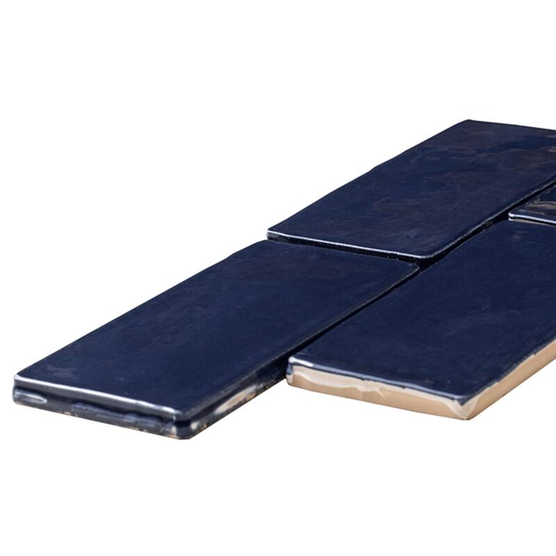 The Tile Life Talavera 3x6 Cobalt Glossy Ceramic Subway Wall Tile - 3 x 6 Sample