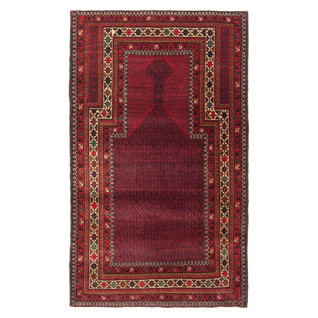 Teimani Red Rug 2'11" x 5'1" - 2'11 x 5'1