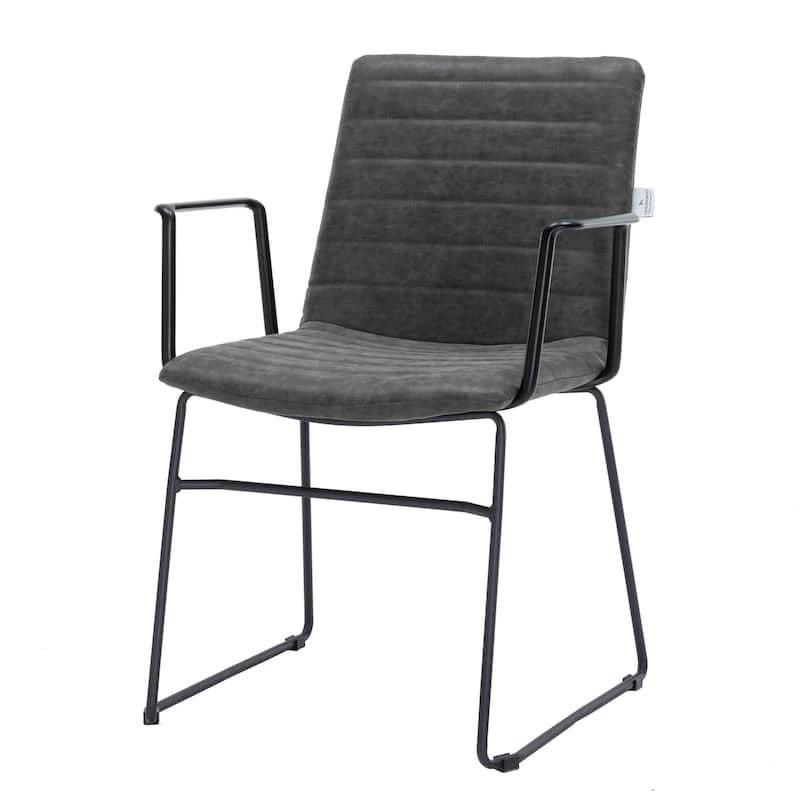 Zylar Ergonomic Guest Chair with Leather, Stainless Steel Base, High-Density Foam, Modern Design for Office or Waiting Room