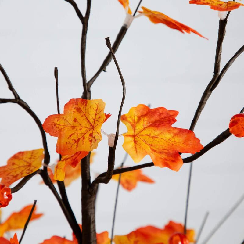 Pre-Lit Maple Minimalist Artificial Fall Tree - 5' - Warm White LED Lights