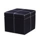 preview thumbnail 2 of 28, Adeco Bonded Leather Contrast Stitch Square Storage Ottoman Footstool
