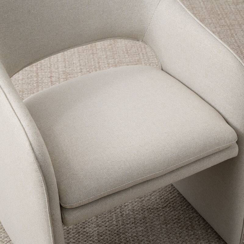 Upholstered Dining Chairs Set of 4 with Open-Back Design and Performance Fabric