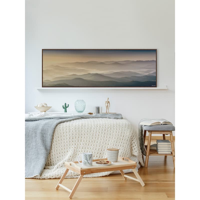 Foggy Peaks Floater Framed Print on Canvas