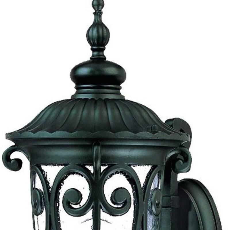 Outdoor Wall Light Fixture with Clear Seeded Glass Shade Hardwired Aluminum Sconce A19 Bulb Compatible - 22.75" H x 9.38" W