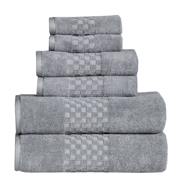 Luxurious Absorbent 650 GSM Combed Cotton 6-piece Towel Set - Grey