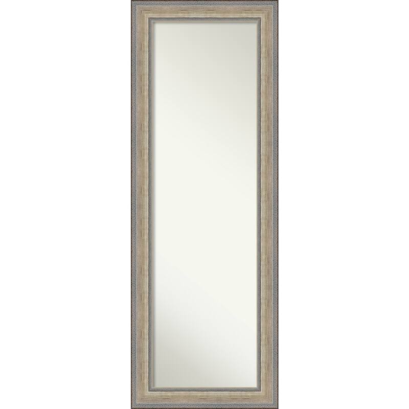 Fleur Champagne Silver Non-Beveled Wood Framed Full-Length On the Door Mirror - Fleur Champagne Silver - Glass Size 14x48