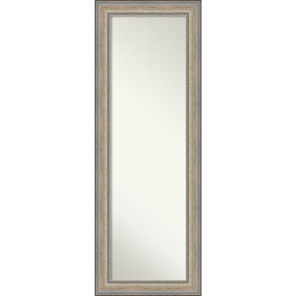 Fleur Champagne Silver Non-Beveled Wood Framed Full-Length On the Door Mirror - Fleur Champagne Silver - Glass Size 14x48