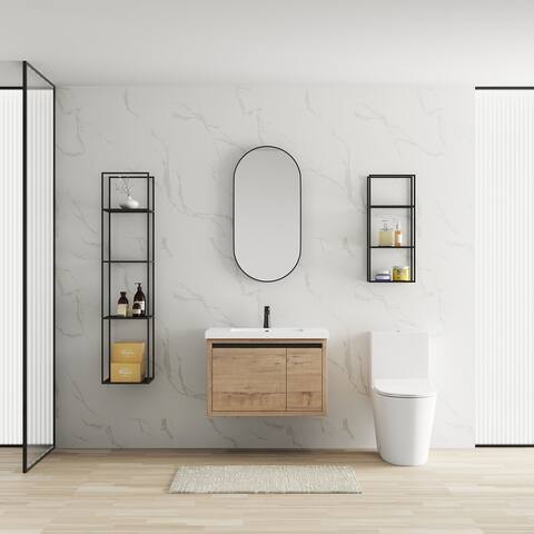 Freestanding Bathroom Vanity Set with Ceramic Vanity