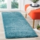 preview thumbnail 80 of 170, SAFAVIEH California Shag Izat 2-inch Thick Area Rug 2'3" x 11' Runner - Turquoise