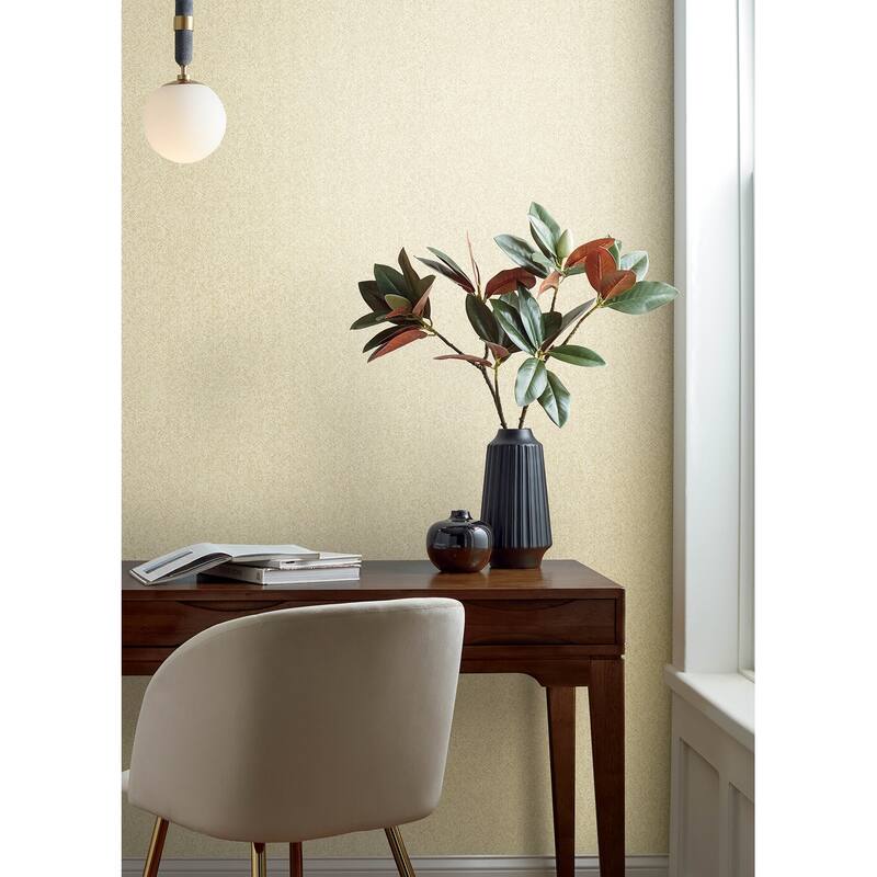 A-Street Prints Ashbee Yellow Faux Fabric Wallpaper