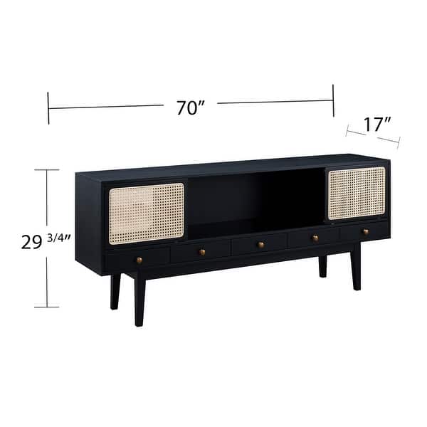 dimension image slide 1 of 2, SEI Furniture Simms Mid-century Modern Media TV Stand for TV's up to 68"