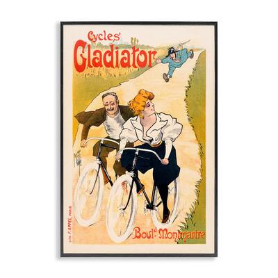 Stupell Vintage Cyclists Poster Framed Giclee Art Design By Marcus Jules