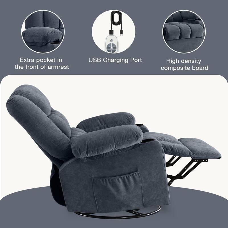Ergonomic Lounge Chair with Vibration Massage Heat and Rocking