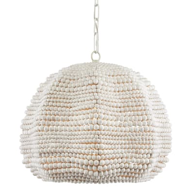 Currey & Company Octavia White Pendant - 16"h x 19"dia
