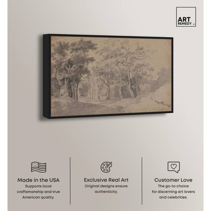 Grove with Road and Haycart Canvas by Art Remedy