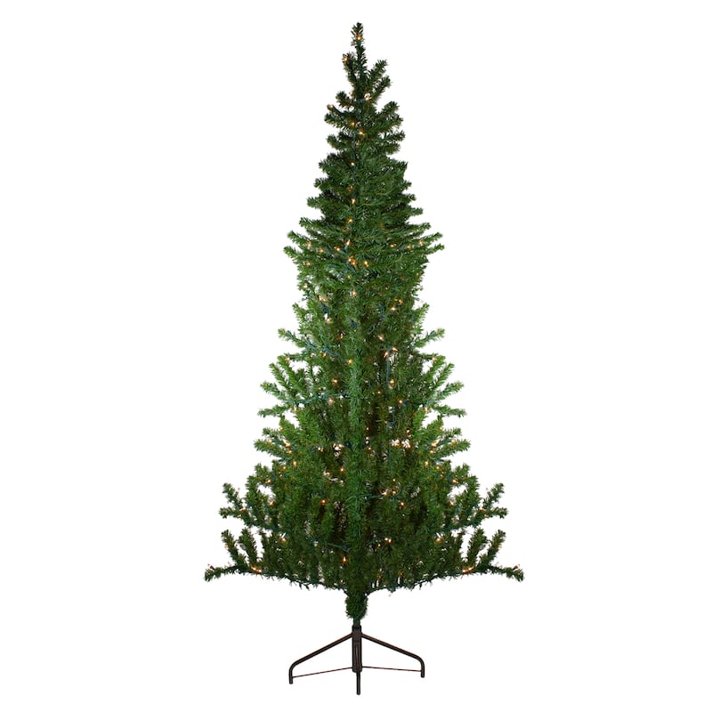 7.5' M Canadian Pine Artificial Christmas Wall Tree - Clear Light - 7.5 Foot