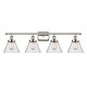 preview thumbnail 38 of 61, Innovations Lighting Ballston Urban Cone - 4 Light 38" Bath Vanity Light Polished Nickel Finish/Seedy