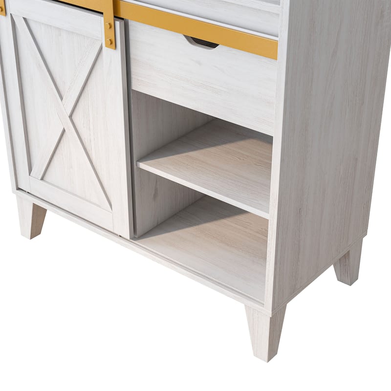 DH BASIC Farmhouse White Oak 6-Shelf Baker's Rack by Denhour