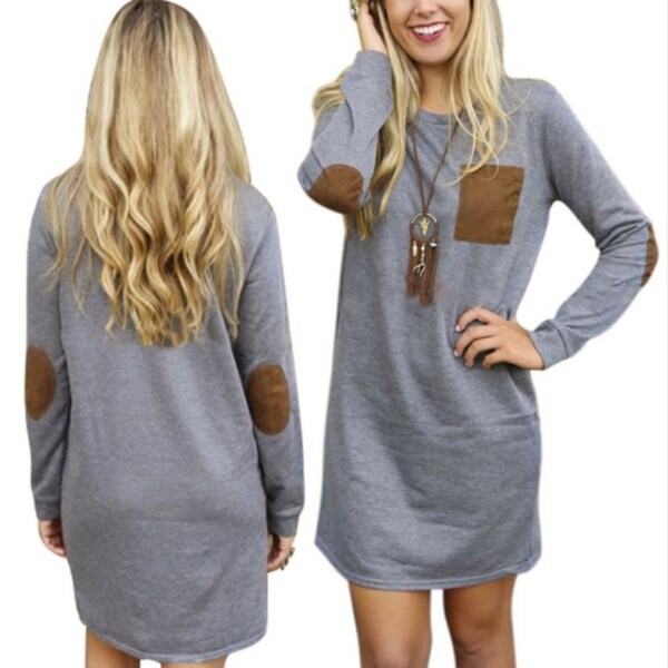 2019 Spring Women Sweater Dress Casual Long Sleeve Ladies