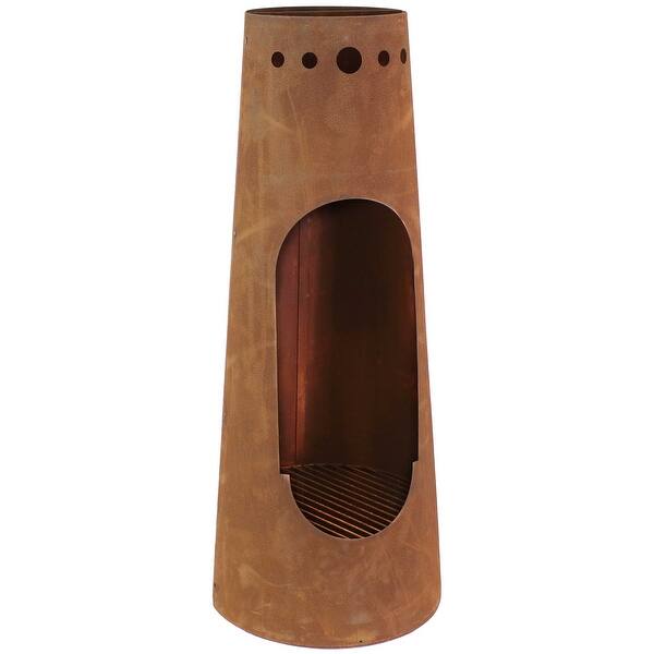 Sunnydaze Santa Fe Steel Wood-Burning Chiminea with Rustic Finish - 50-Inch Sunnydaze Santa Fe Steel Wood-Burning Chiminea with Rustic Finish - 50-Inch