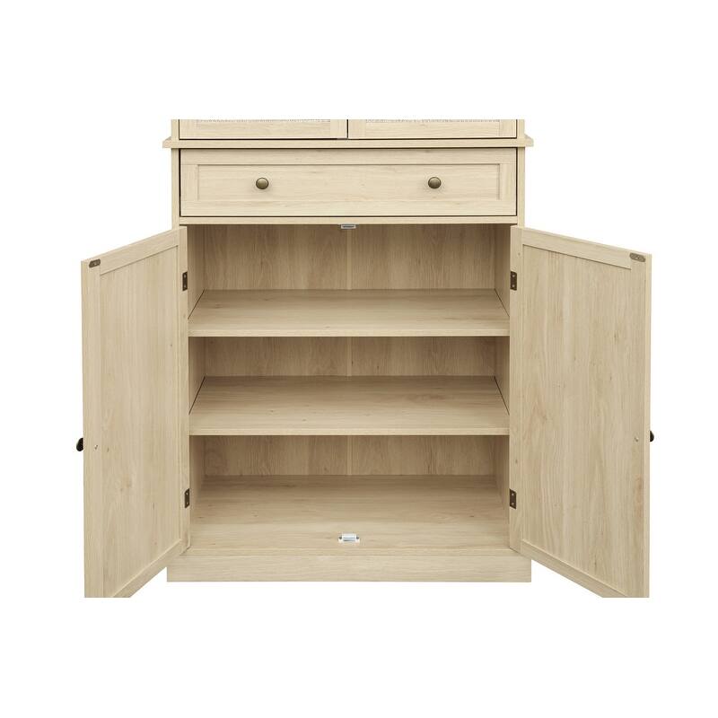 Modern 4 Door Cabinet with 1 Drawer, with 4 Adjustable Inner Shelves, Storage Cabinet