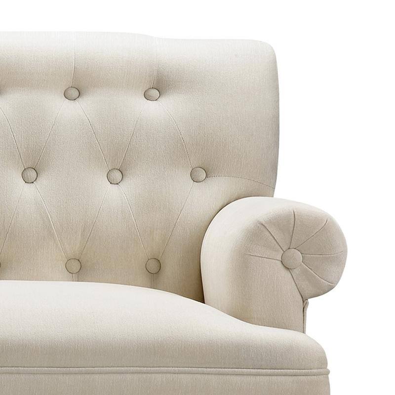 Moser Bay Arete Upholstered Tufted Settee Chesterfield Style Loveseat, Velvet or Linen