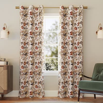 Sun Zero Irma Vintage Floral Blackout Grommet Curtain Panel, Single Panel