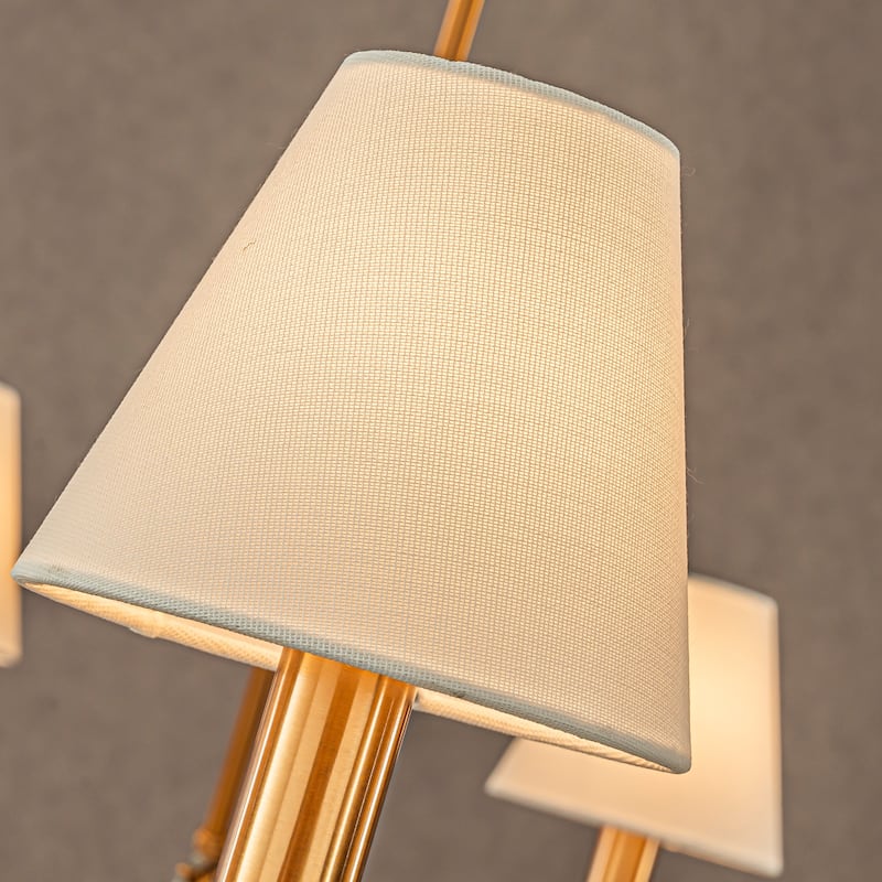 CraftHome Vintage Elegent Chandelier Classic Pendant Fixture with White Shades for Elegant Interior Lighting