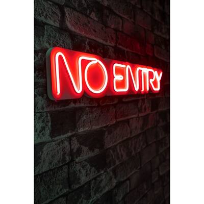 24.8" Novelty No Entry Led Neon Sign Wall Décor - 0.8" x 24.8" x 4.3"