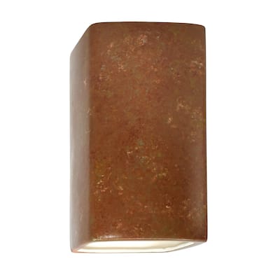 Justice Design Ambiance - Small Rectangle Wall Sconce - Open Top & Bottom - Replaceable Bulb