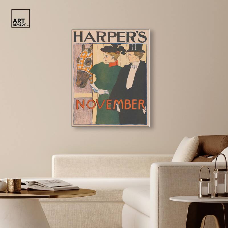 Harpers November 1895 Canvas by Art Remedy