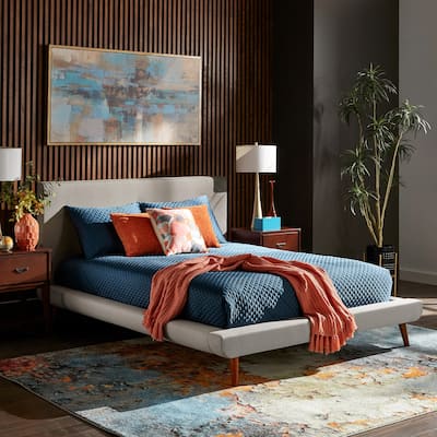 Laurencia Mid-Century Upholstered Platform Bed by iNSPIRE Q Modern