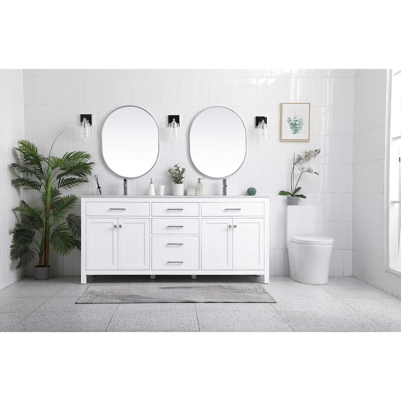 Elegant Lighting VF23372D Lewis 72" Free Standing Double Basin Vanity