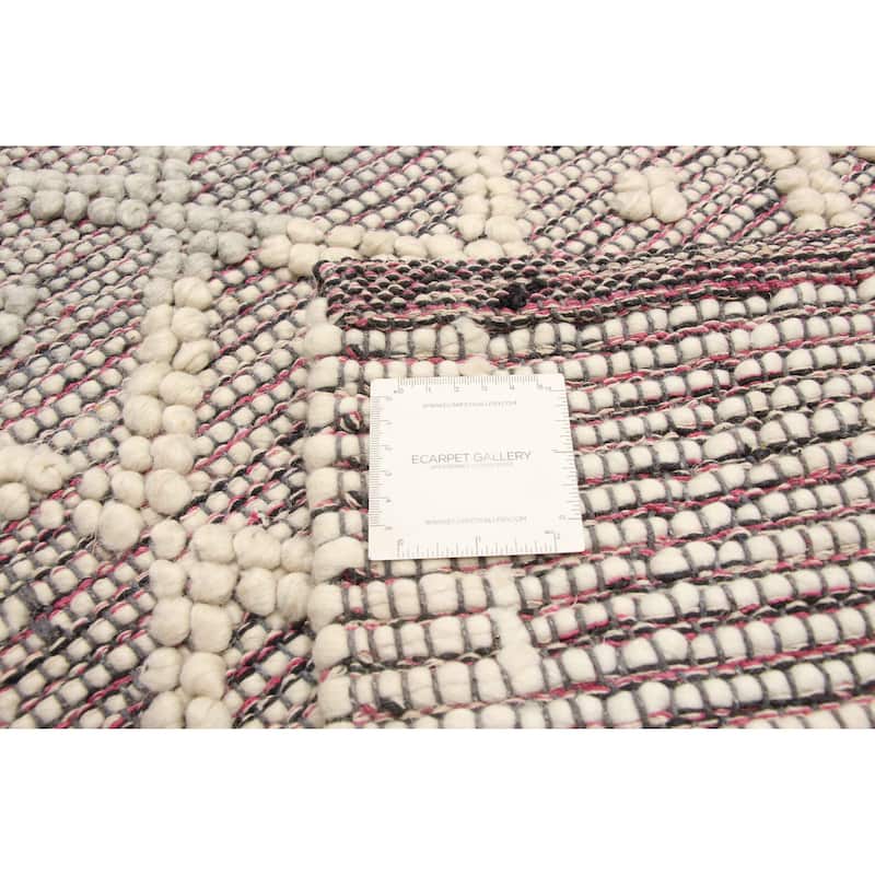 ECARPETGALLERY Braid weave Sienna Grey Wool Rug - 4'11 x 8'1