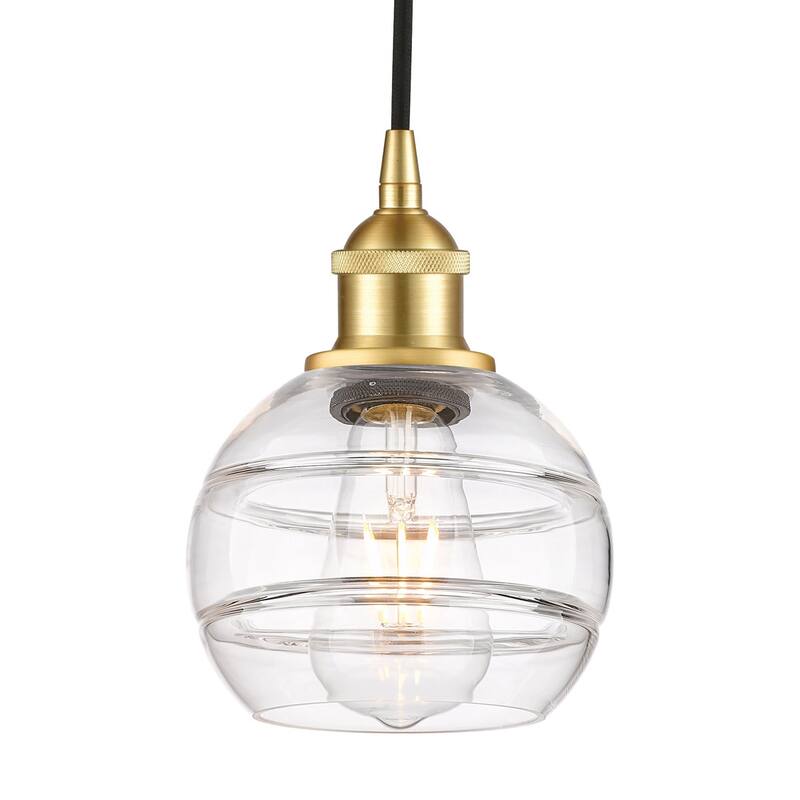 Innovations Lighting 616-1P 8 6 Rochester Pendant Rochester 6" Wide - Satin Gold / Clear