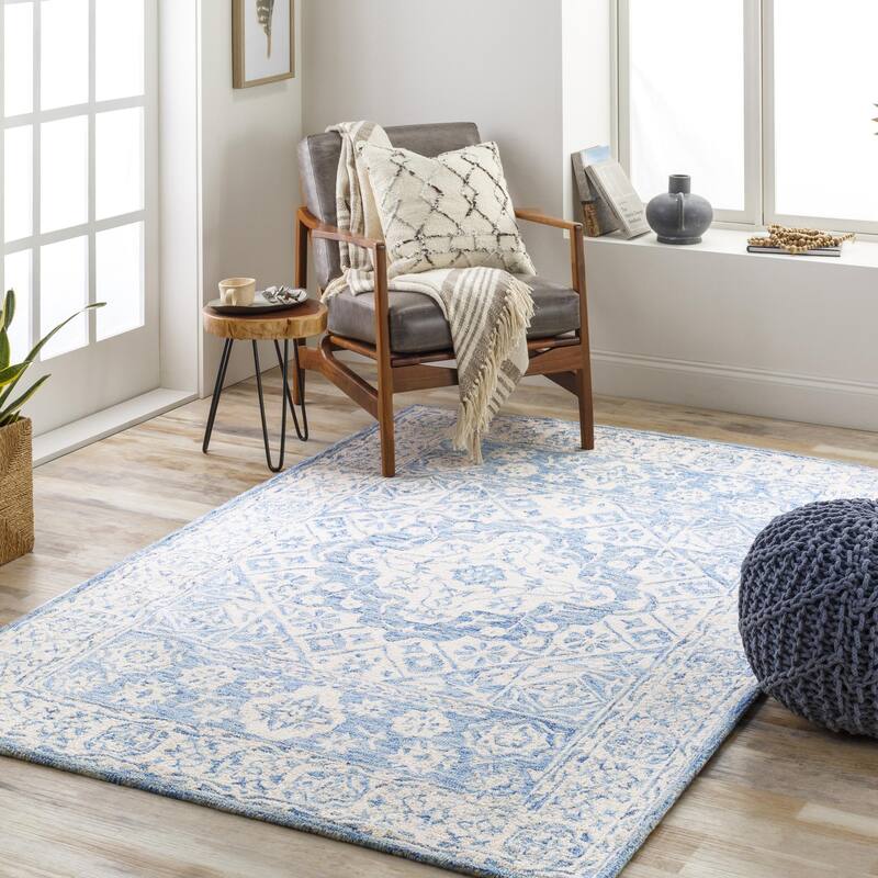 Livabliss Serafina Shabby Chic Oriental Area Rug - Navy - 8' x 10'