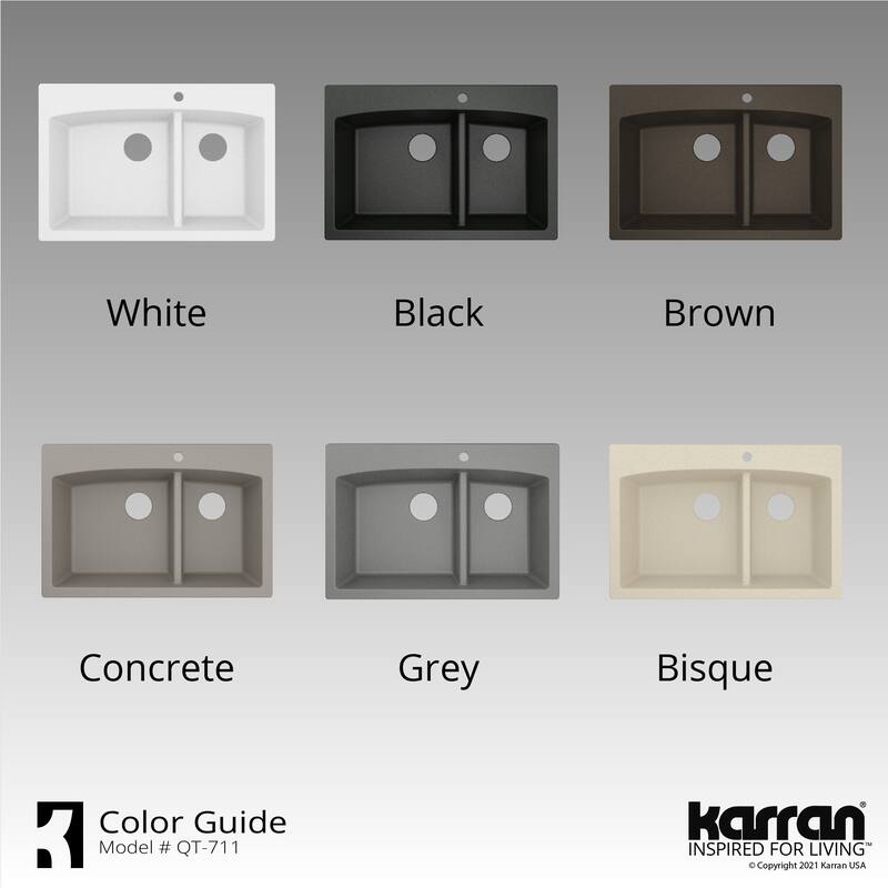 Karran Drop-In Quartz Double Bowl Kitchen Sink